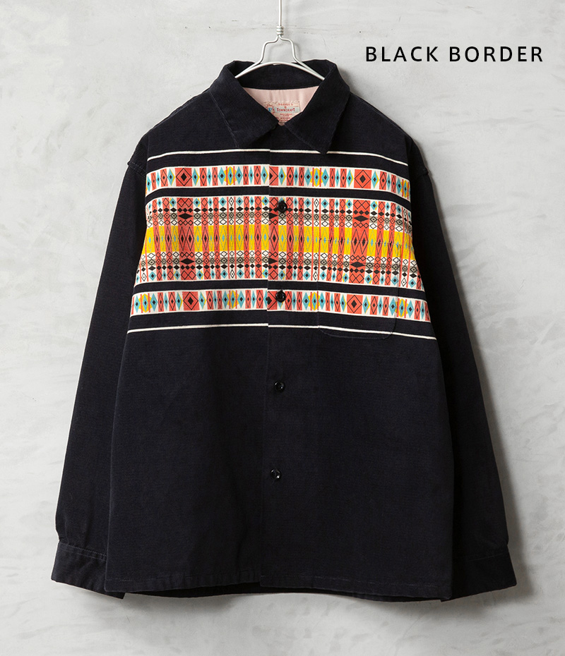 TOWNCRAFT（タウンクラフト） TC24F001NW コーディロイ シャツ 民族柄
