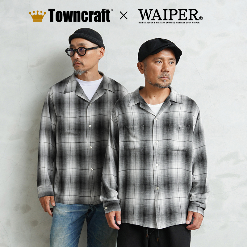 WAIPER×TOWN CRAFT オンブレチェックシャツ TOWNCRAFT タウンクラフト オンブレ チェック シャツ ネルシャツ