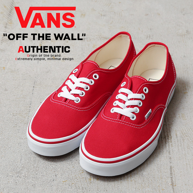 VANS ヴァンズ VN000EE3RED AUTHENTIC スニーカー RED USA企画 オーセンティック バンズ レッド【クーポン対象外】【T】