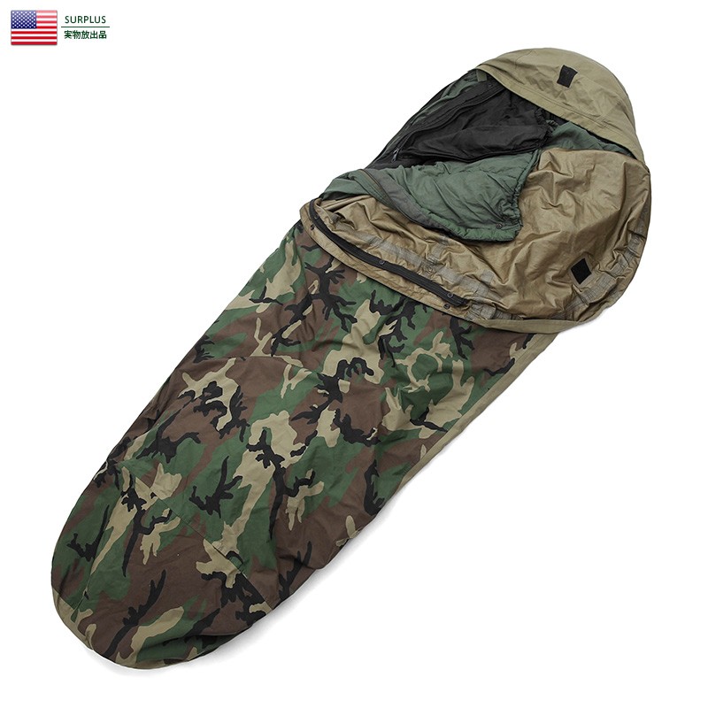 米軍実物 スリーピング 寝袋 シュラフ カバー、収納袋付き-