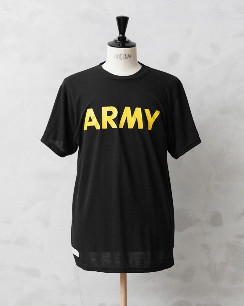 実物 USED 米軍 U.S.ARMY ブラック トレーニングTシャツ メンズ 