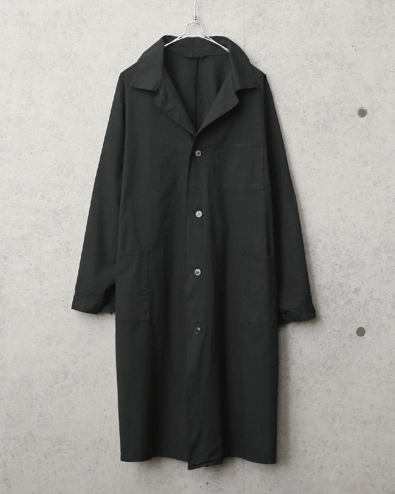 実物 新品 デッドストック ロシア軍 コットンリネンコート BLACK