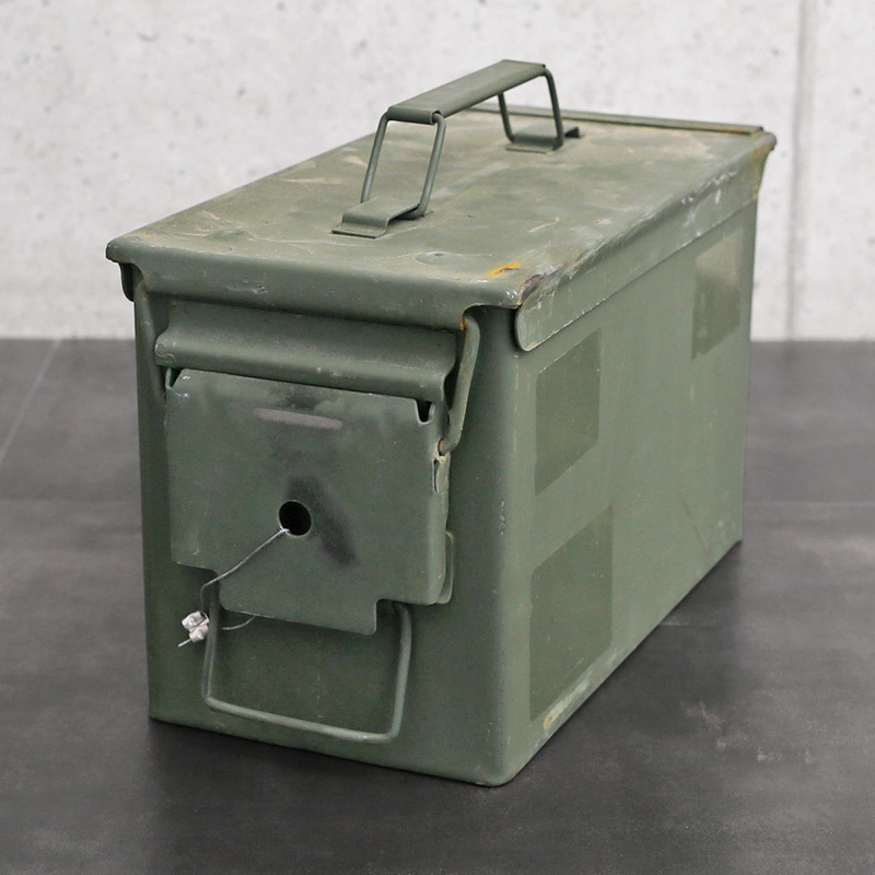 実物 USED 米軍 50 CAL AMMO CAN アンモボックス アーモボックス 缶