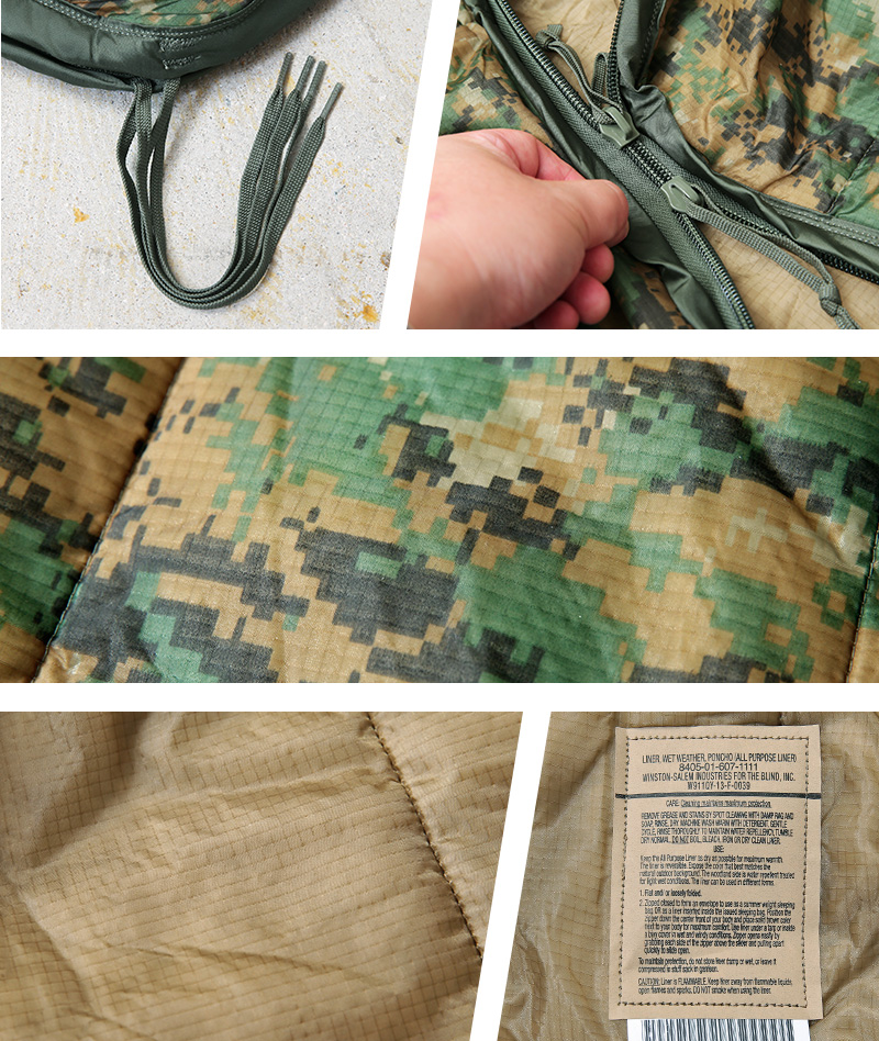 実物 新品 デッドストック 米軍 ZIP付き ポンチョライナー MARPAT 