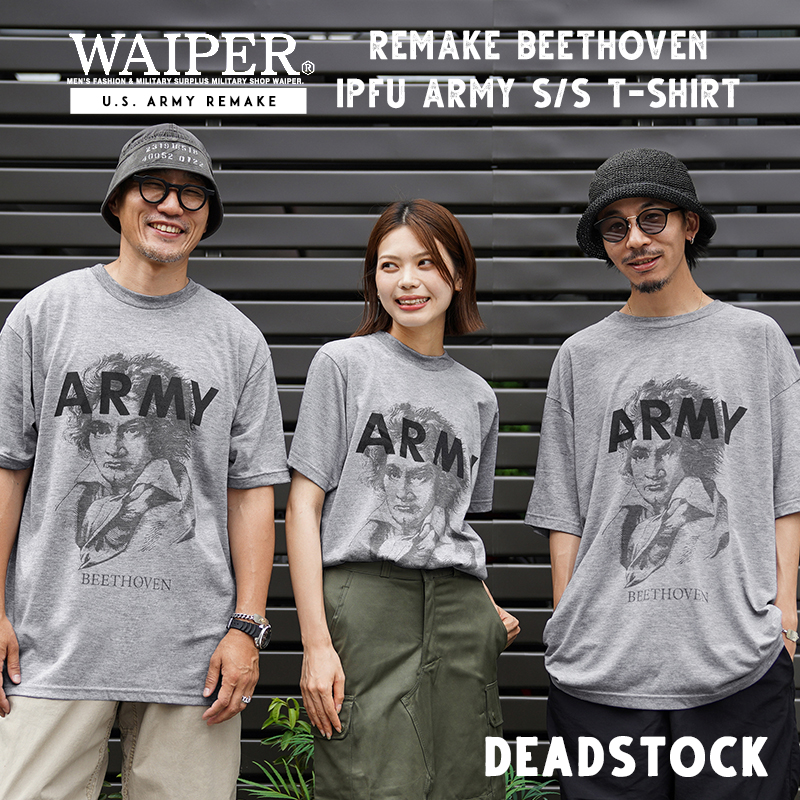 WAIPER.inc 実物 新品 デッドストック 米軍 リメイク BEETHOVEN ILLUSTRATED IPFU ARMY ショートスリーブ  Tシャツ ベートーベン【クーポン対象外】【T】