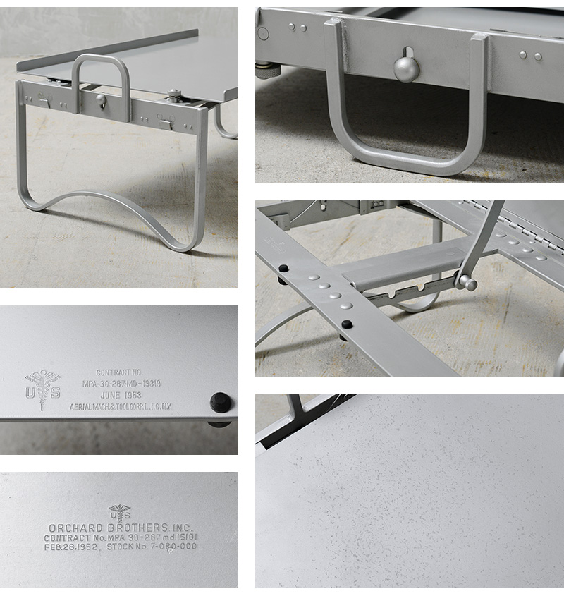 米軍 アルミ製 フォールディング テーブル MEDICAL TABLE 52年製 米軍 アルミ製 フォールディング テーブル U.S. ARMY MEDICAL