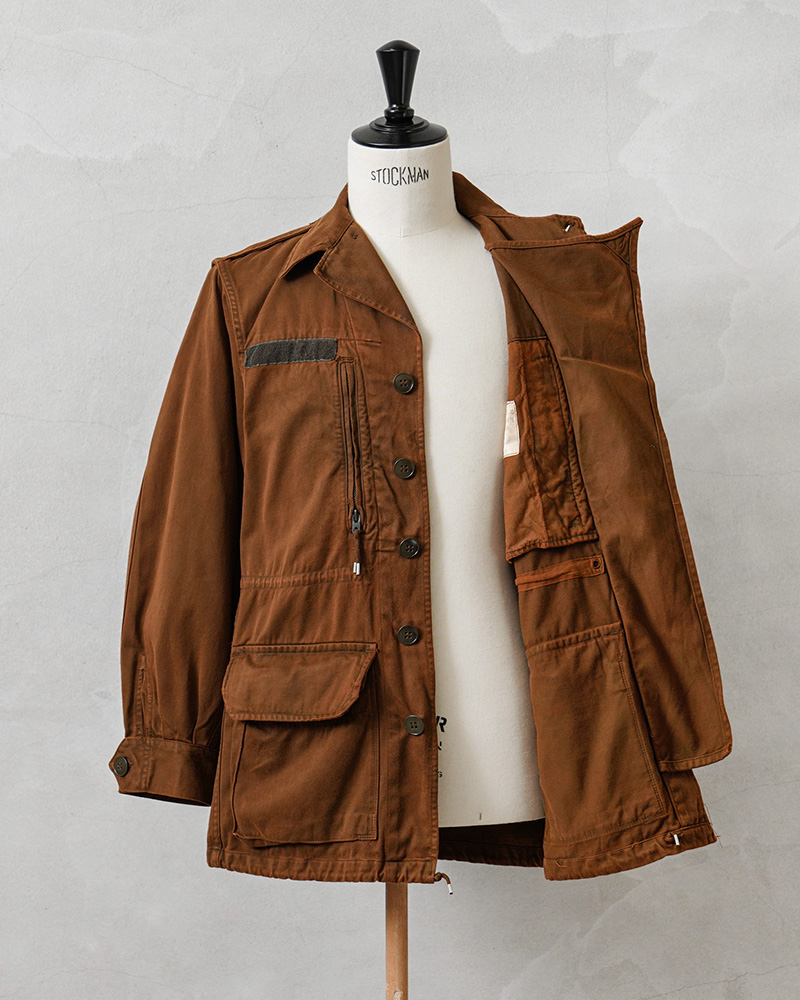 美品　wjk ミリタリージャケット　L ブラウン　4ポケット　ダメージ加工 MILITARY（ミリタリー） リジェクト 訳あり品 実物 USED フランス軍 M