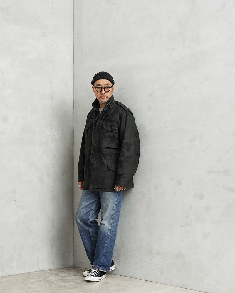 リジェクト 訳あり品 実物 USED 米軍 M-65 フィールドジャケット WOODLAND CAMO BLACK染め【Cx】【I】 MILITARY（ミリタリー） リジェクト 訳あり品 実物 USED 米軍 M-65