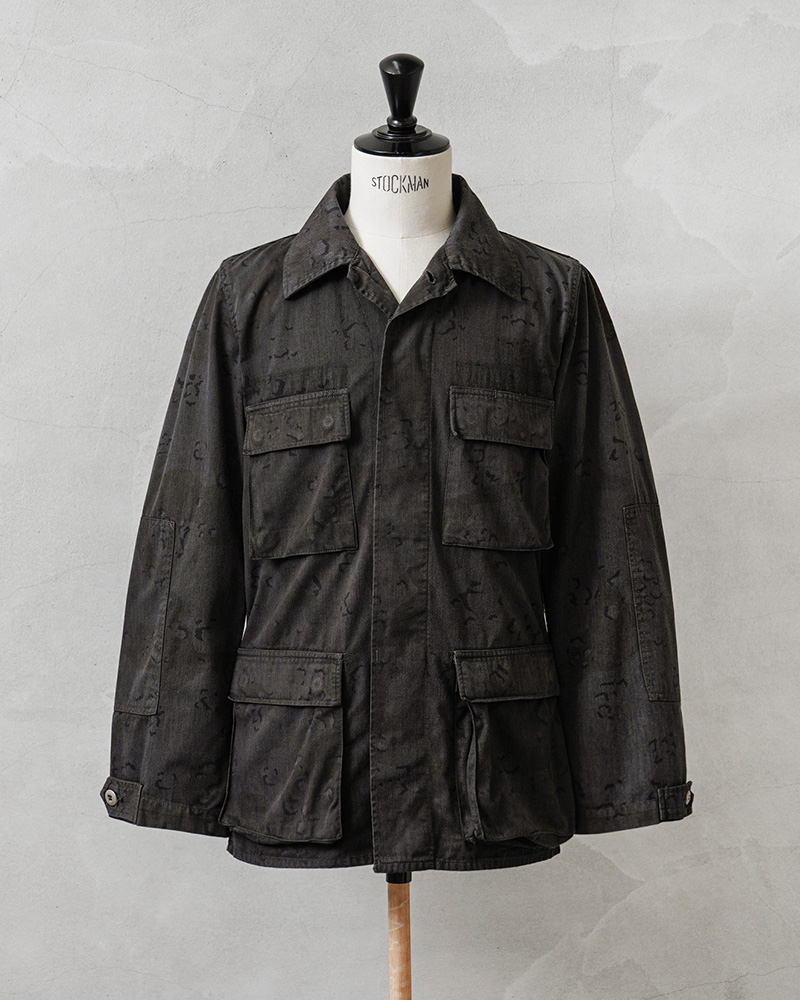 【美品】BDUジャケット 古着 ミリタリー M ショート 黒　米軍 MILITARY 実物 USED 米軍 6Cデザート（チョコチップ）カモ BDU