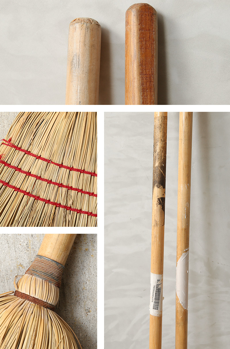 USED 米軍放出 長柄 コーンファイバー アメリカンほうき RED【個別送料