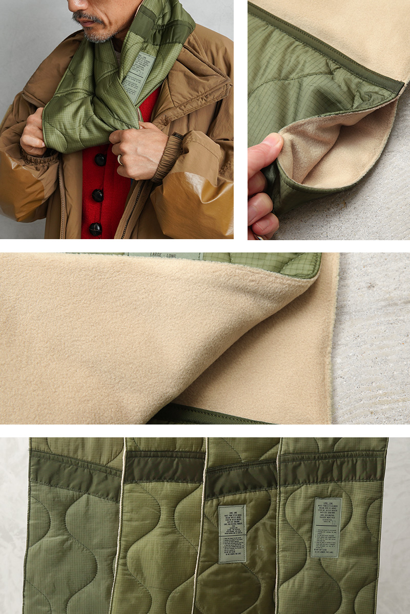 WAIPER.inc 実物 米軍 M-65フィールドパンツライナー リメイクマフラー