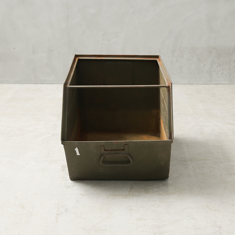 実物 USED チェコ軍 ビンテージ スチール ストレージボックス
