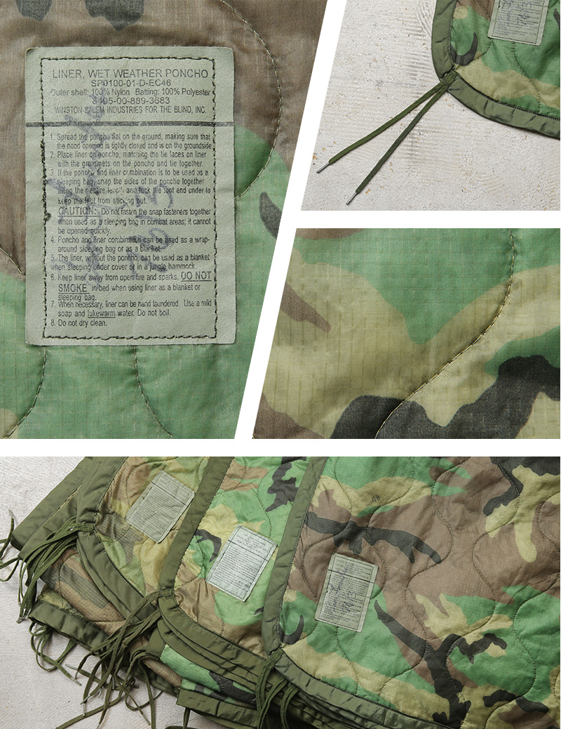 MILITARY（ミリタリー） 実物 USED 米軍 ポンチョライナー ウッド
