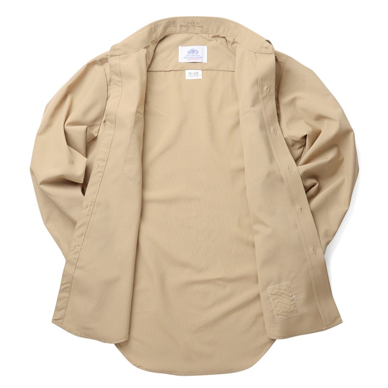 実物 新品 米軍 DSCP 長袖 サービスドレスシャツ KHAKI（SHIRT, MAN'S