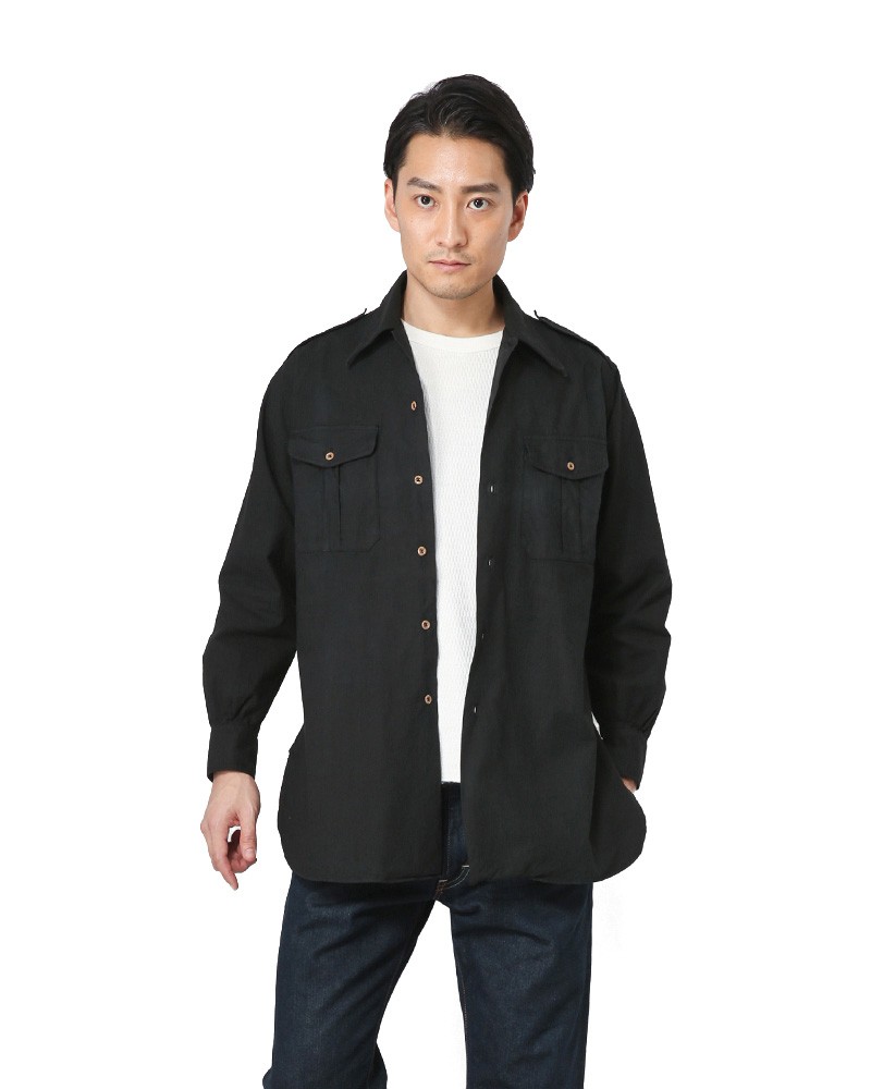 ダブルアールエル別注　チノ素材 ミリタリーシャツ　　Mサイズ ダブルアールエル別注 チノ素材 ミリタリーシャツ Mサイズ ロン