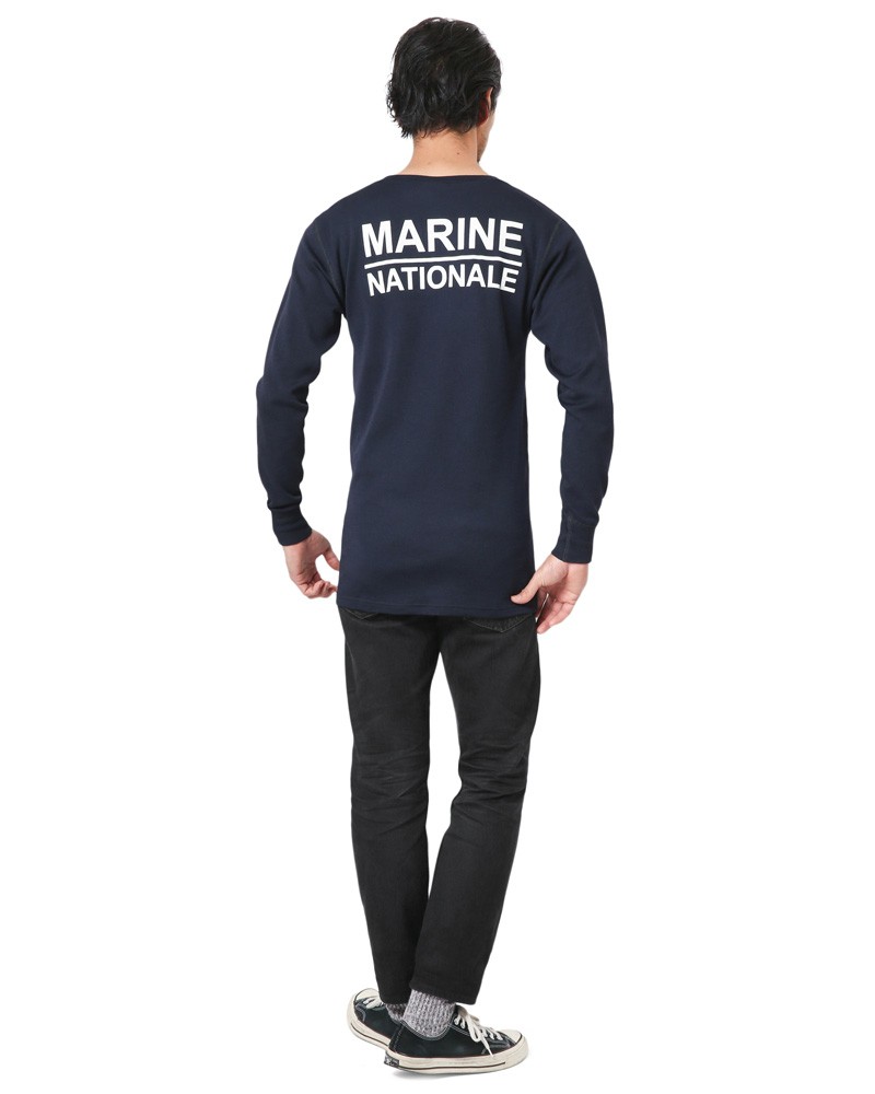 実物 新品 フランス海軍 FIRE RETARDANT L/S クルーネック Tシャツ MARINE NATIONALE ロンT 長袖 カットソー  ミリタリー 軍放出品【クーポン対象外】【I】