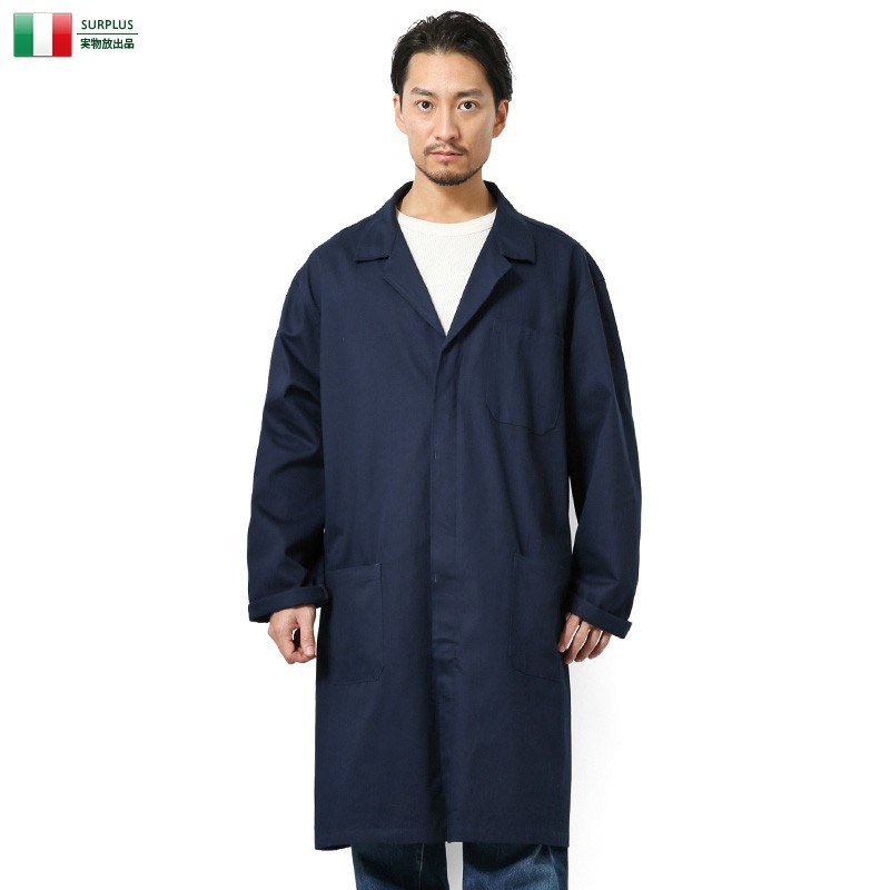 実物 新品 イタリア軍 SECURITY ワークコート NAVY メンズ 