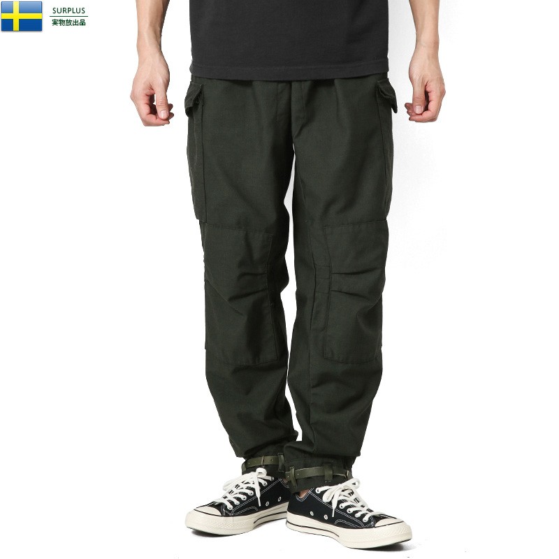 実物 新品 スウェーデン軍 M-59 カーゴパンツ BLACK染め メンズ カーゴ
