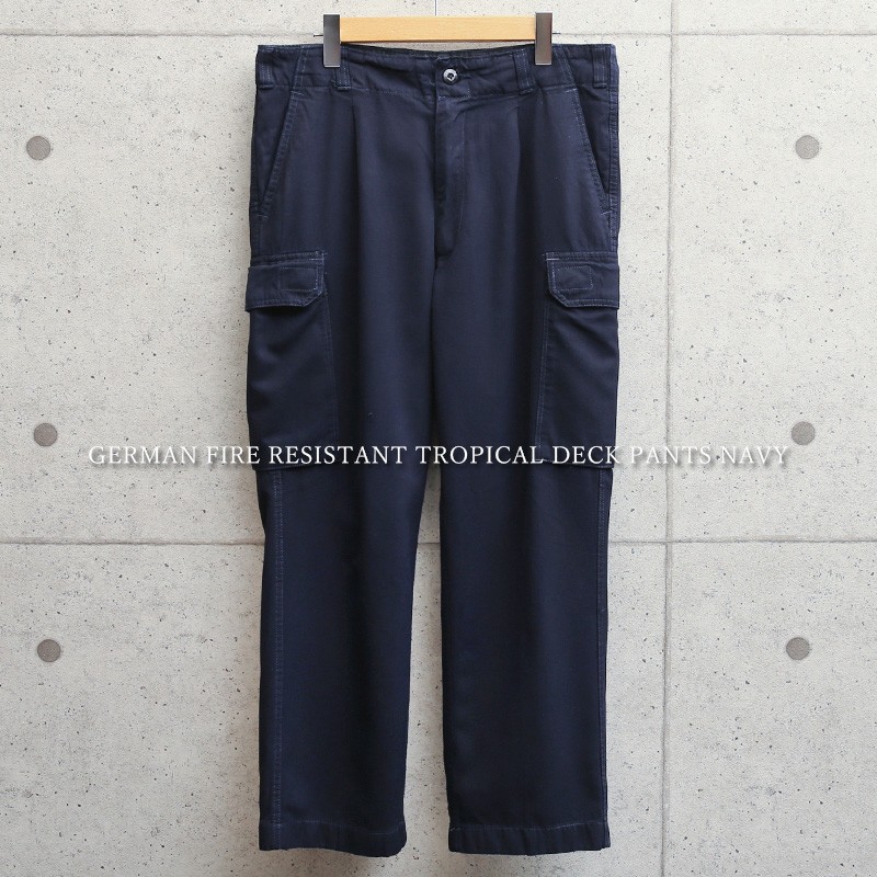 実物 ドイツ軍 FR（FIRE RESISTANT） デッキパンツ NAVY USED メンズ カーゴパンツ ミリタリーパンツ 軍パン  長ズボン【クーポン対象外】【I】