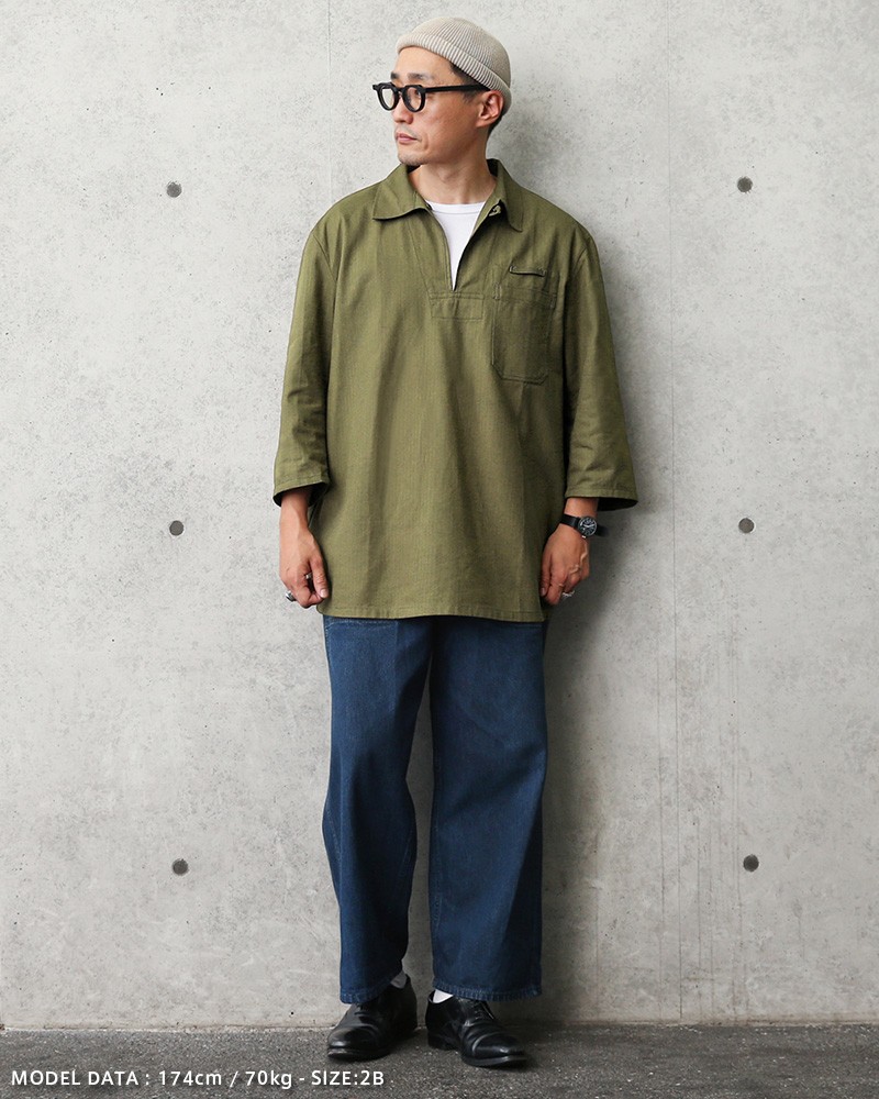 実物 新品 デッドストック チェコ軍 3/4 SLEEVE（七分袖）プルオーバー