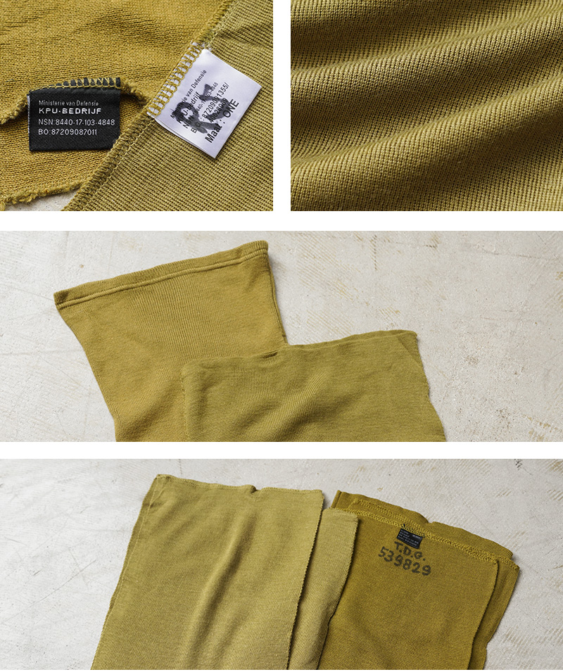 MILITARY 実物 USED オランダ軍 ネックロール マフラー MUSTARD
