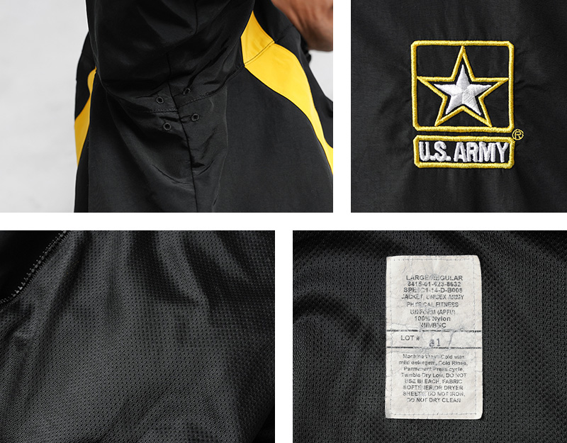 実物 USED 米軍 U.S.ARMY BLACK APFU トレーニングジャケット