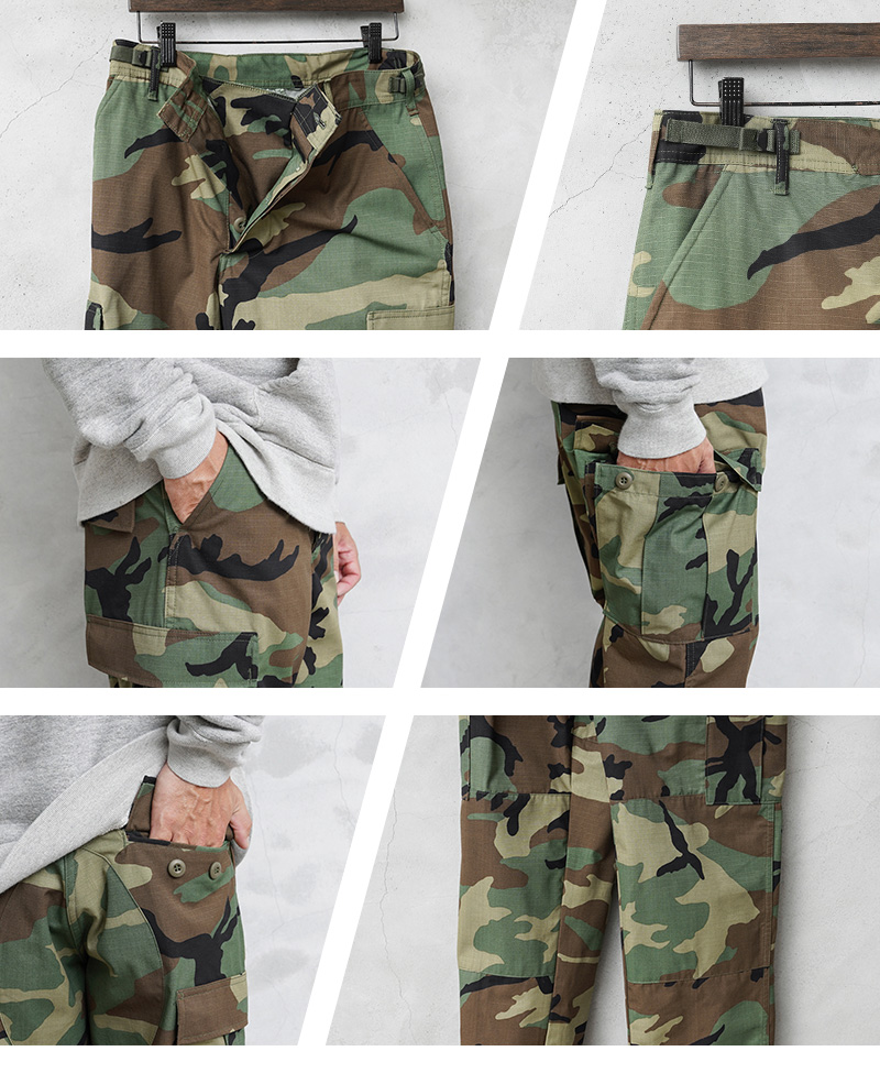 実物 新品 デッドストック 米軍 BDU WOODLAND CAMO カーゴパンツ 