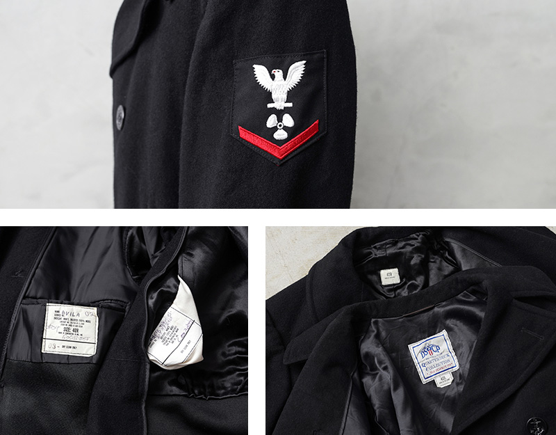 実物 USED 米軍 U.S.NAVY 階級章付き ウール ピーコート / Pコート PEA COAT ミリタリージャケット 米海軍 アメリカ軍 軍物  軍モノ 古着【クーポン対象外】【I】