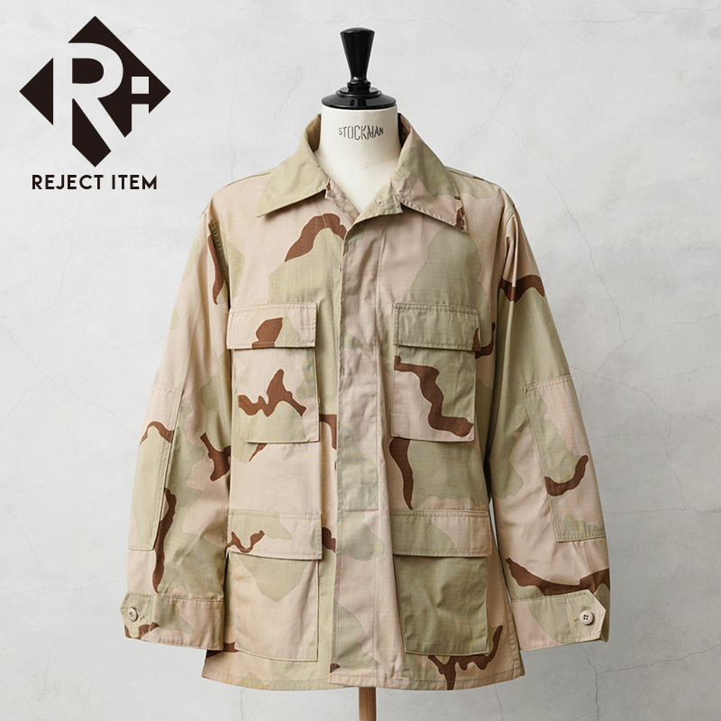 米軍実物 3カラーデザートカモ ケミカルプロテクティブ ジャケット M/R MILITARY（ミリタリー） リジェクト 訳あり品 実物 USED 米軍 3カラー