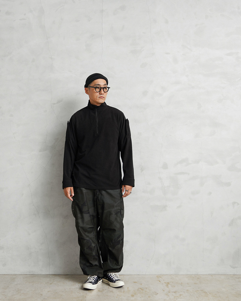 MILITARY 実物 USED イギリス警察 マイクロフリース L/S ハーフ
