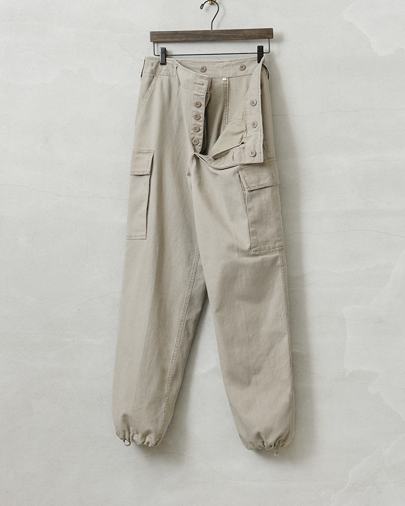 MILITARY 実物 USED ドイツ軍 モールスキン カーゴパンツ オフ