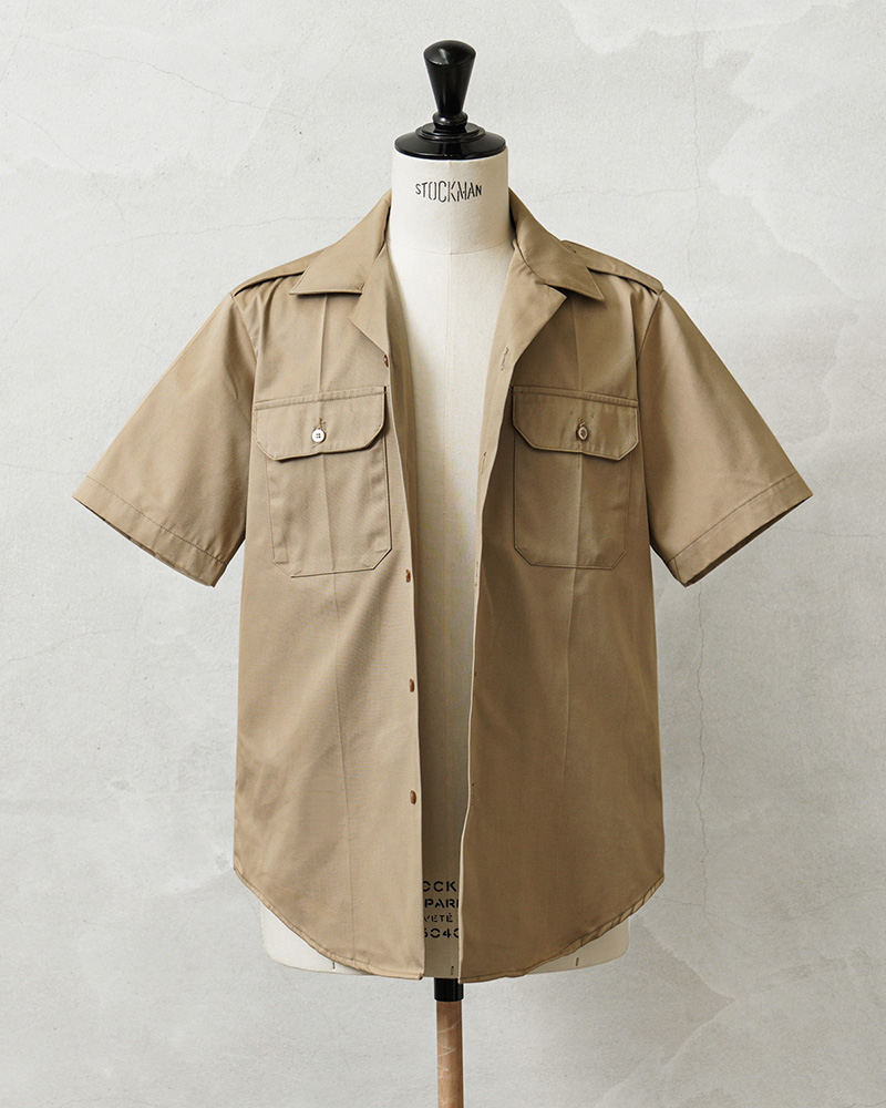 MILITARY 実物 USED 米軍 70〜80's ショートスリーブ チノシャツ