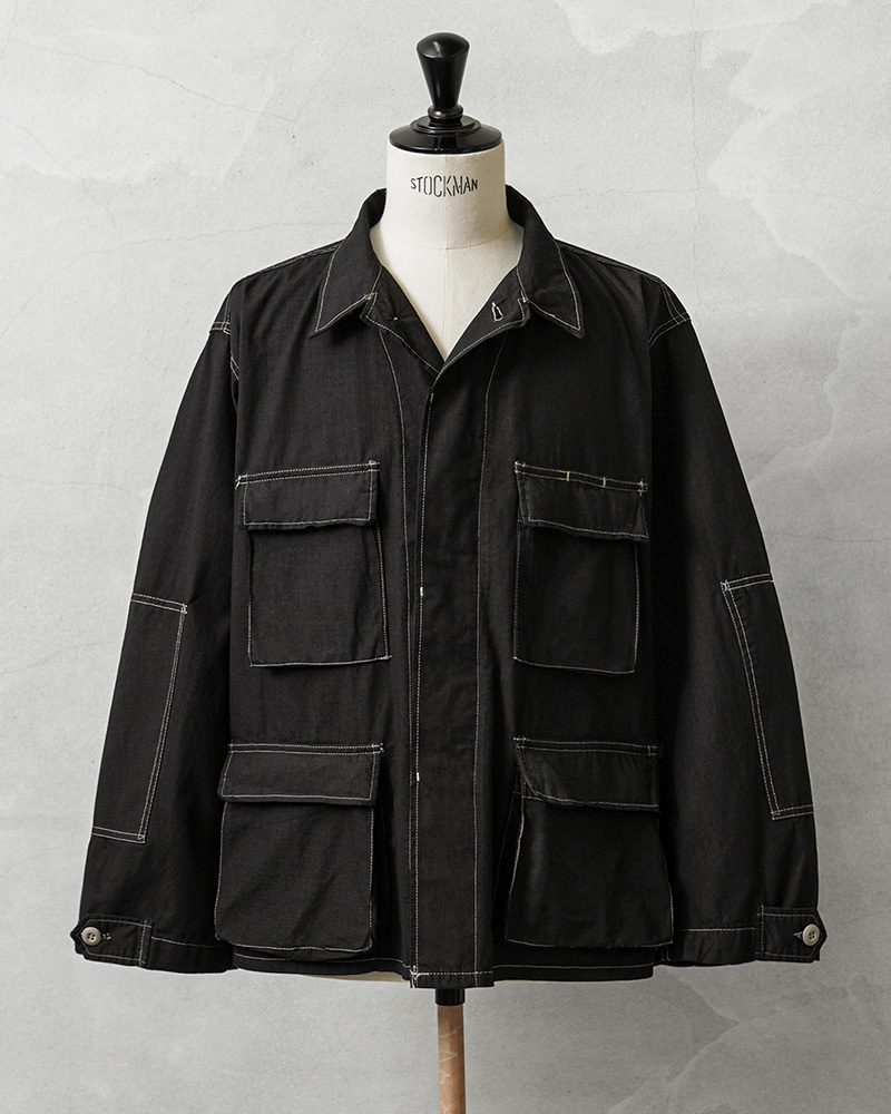 古着、実物】80'sU.S.ArmyM-65・BDU・ワイドパンツ・黒染め