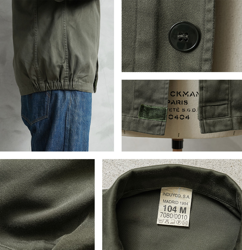 実物 USED フランス軍 F-2 ジャケット オリーブ 2ポケット