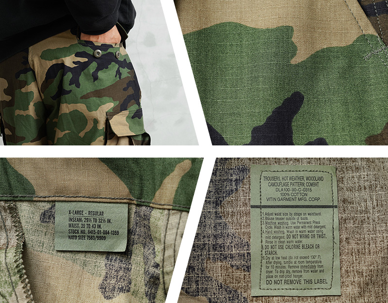 1989年 米軍実物 カモフラ バギーショーツ ハーフパンツ リメイク USA製 MILITARY WAIPER.inc 実物 新品 デッドストック 米軍 リメイク