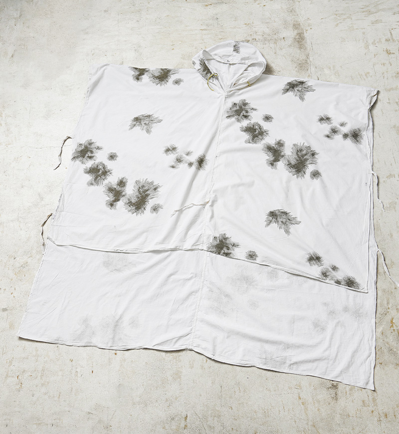 【希少】旧東ドイツ軍実品 ミリタリーレインポンチョ フリーサイズ ヴィンテージ MILITARY（ミリタリー） 実物 USED ドイツ軍 スノーカモ ポンチョ 軍物