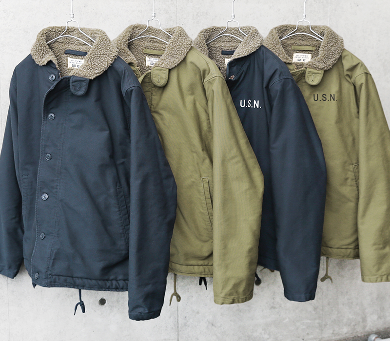 米海軍 U.S.NAVY N-1 デッキジャケット SOLID＆U.S.Nステンシル WAIPER