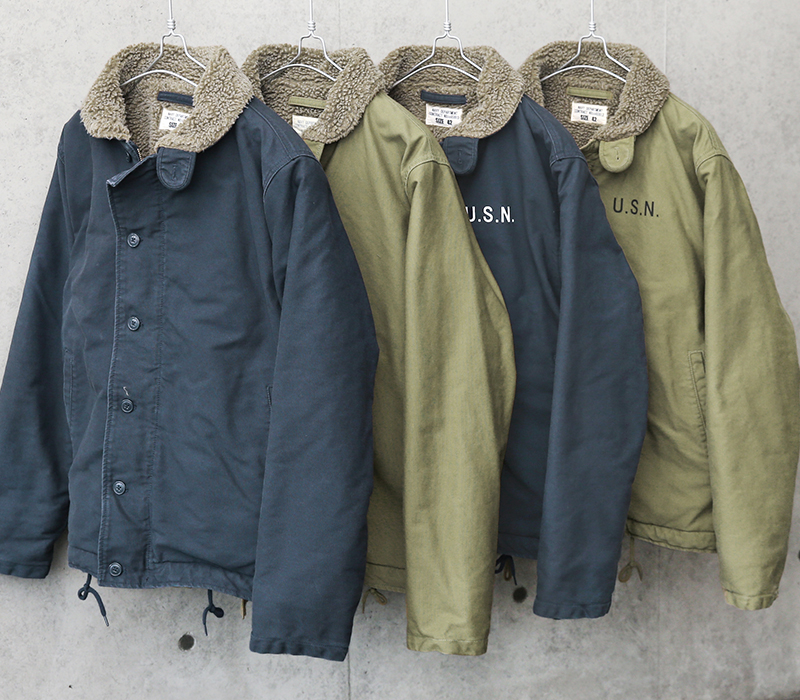 米海軍 U.S.NAVY N-1 デッキジャケット USED加工 SOLID＆U.S.N