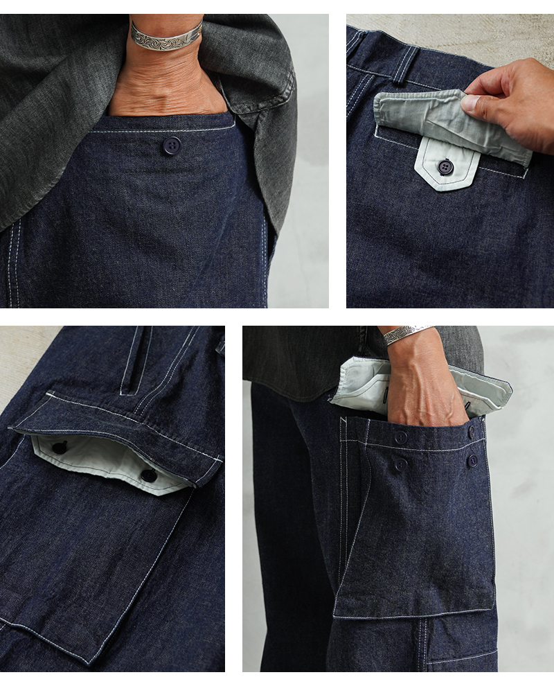 WAIPER.inc フランス軍 M-47 カーゴパンツ KURABO DENIM【WP1170