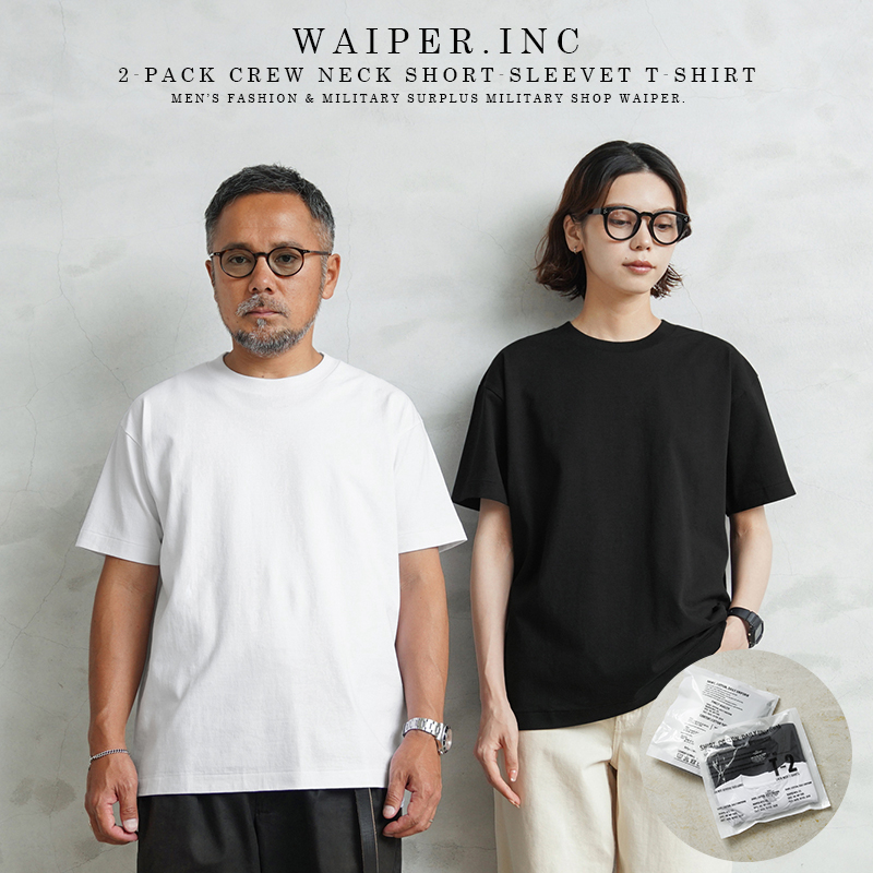 WAIPER.inc ワイパーインク 2-Pack クルーネック S/S Tシャツ 無地