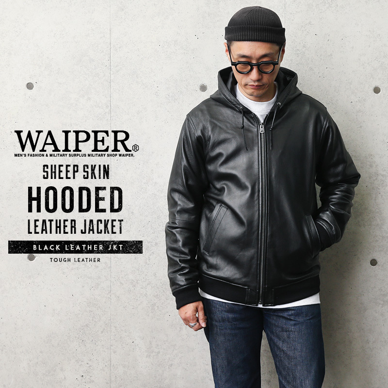 WAIPER.inc シープスキン HOODED レザージャケット（8501064） 革