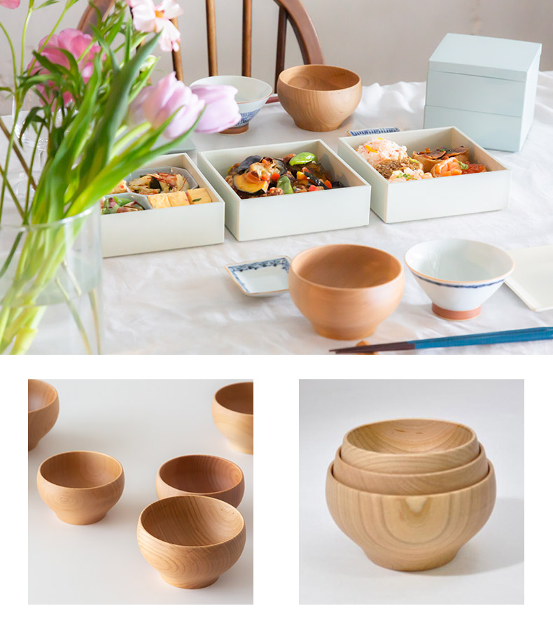 山中塗 天然木製漆器 嘉匠菴 桜〇椀 ナチュラルM 1客 化粧箱入 お椀 お