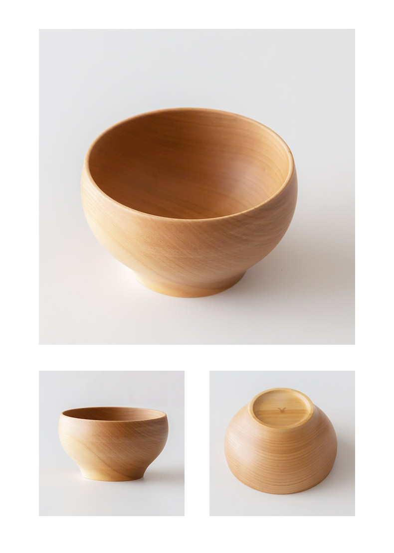 山中塗 天然木製漆器 嘉匠菴 桜〇椀 ナチュラルM 1客 化粧箱入 お椀 お