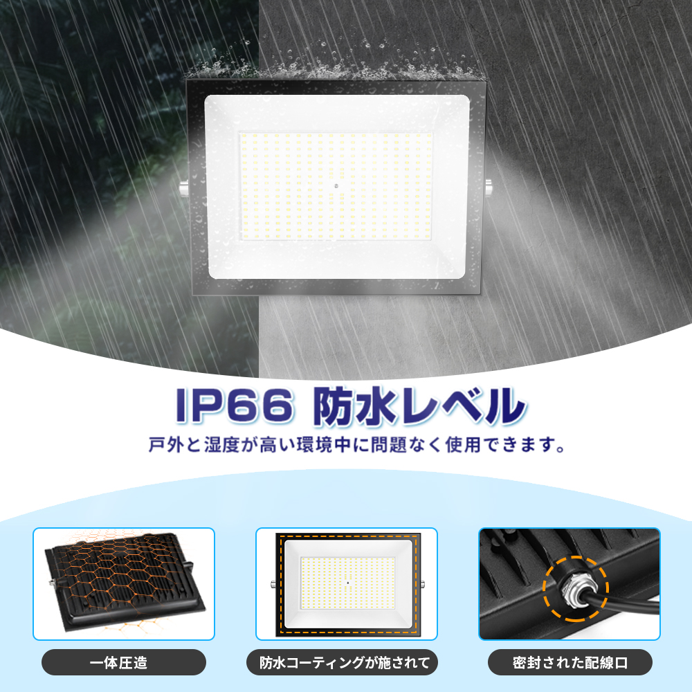 即納】1台 200W 2000W相当 薄型 LEDライト 80V-150V 昼光色