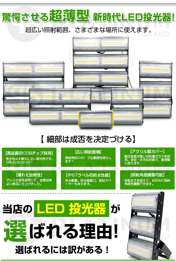 即納】1台 LED投光器 150W 2000W相当 21000LM 広角240°昼光色 6500K AC 90-240V 3mコード付き LED作業灯  防水看板灯 集魚灯 駐車場 1年保証 送料無料 : yh-cld-150ax1 : 和伊通販 - 通販 - Yahoo!ショッピング