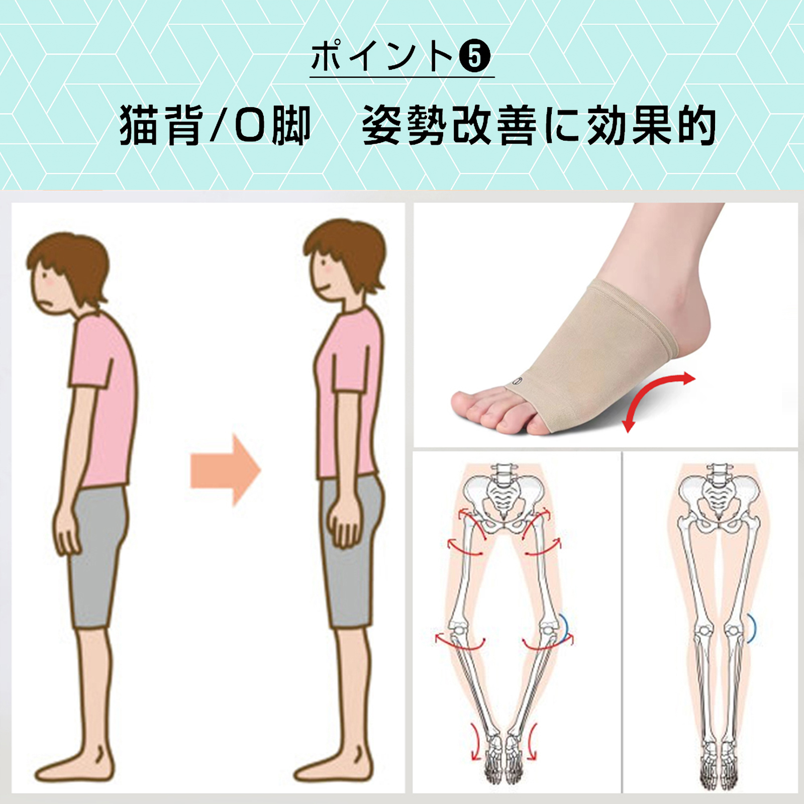 2足セット 扁平足サポーター 土踏まず サポー...の詳細画像5