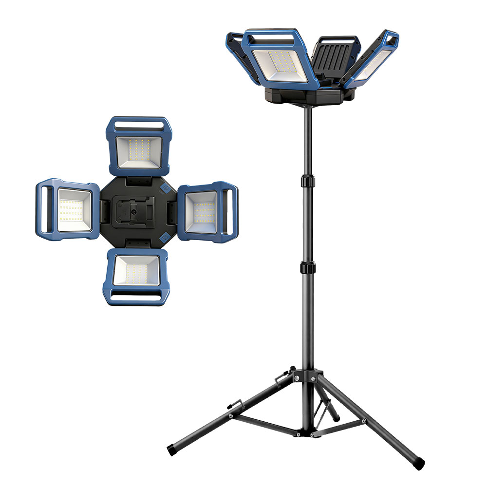 即納 三脚スタンド+LED投光器 60W 4灯 発光量2段 多様な点灯モード