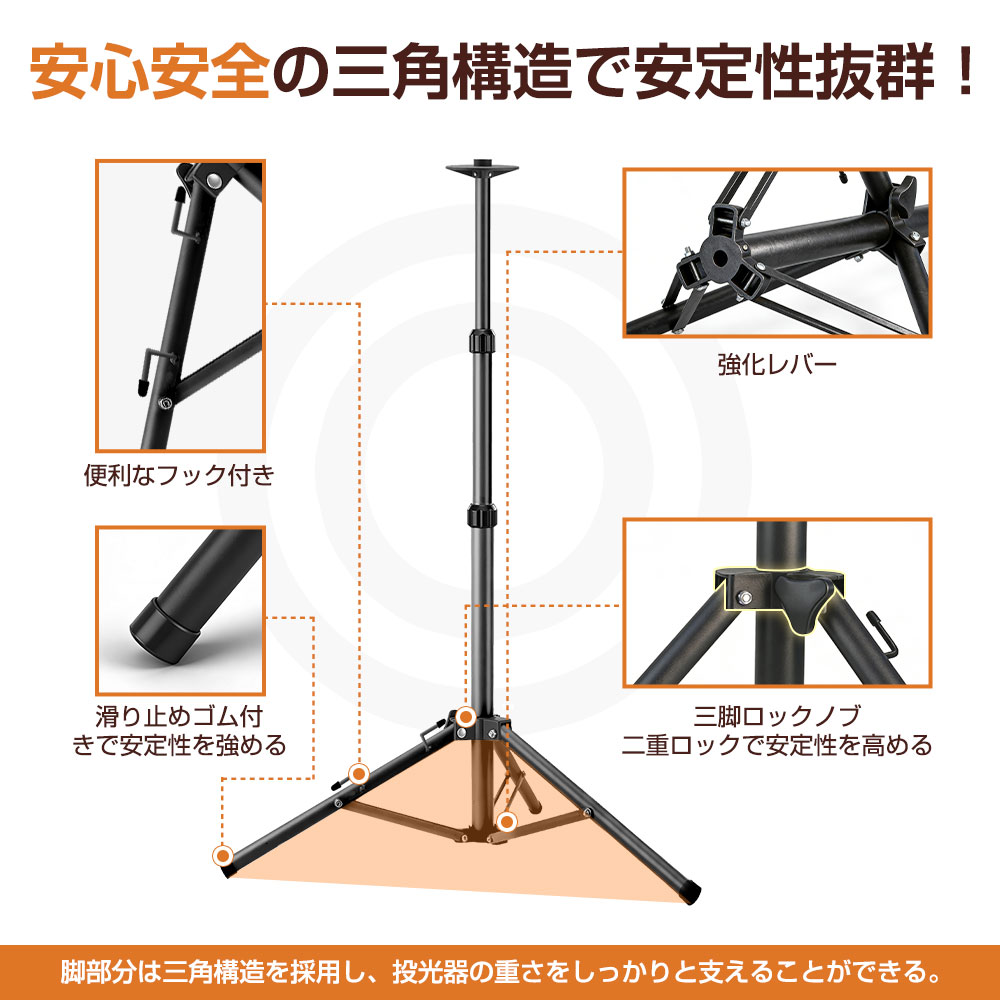 即納 三脚スタンド+LED投光器 60W 4灯 発光量2段 多様な点灯モード