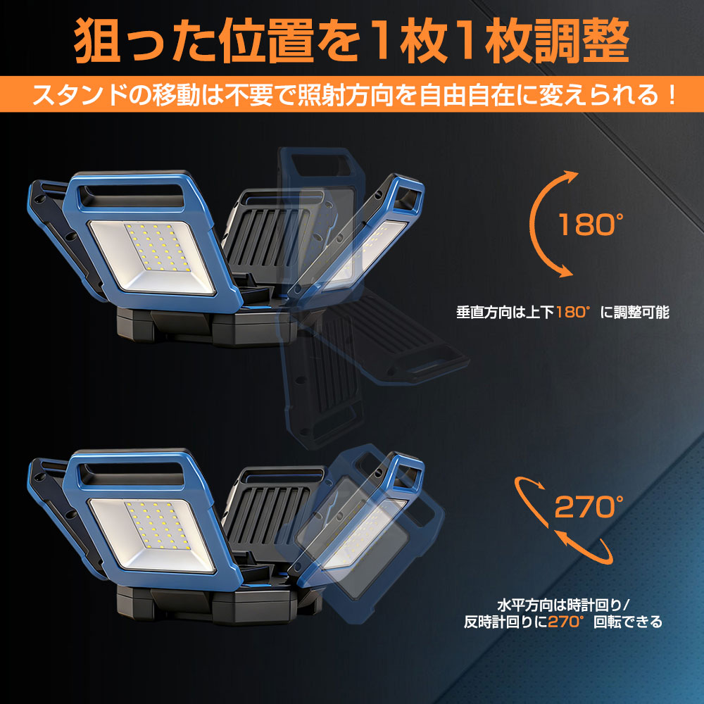 即納 三脚スタンド+LED投光器 60W 4灯 発光量2段 多様な点灯モード