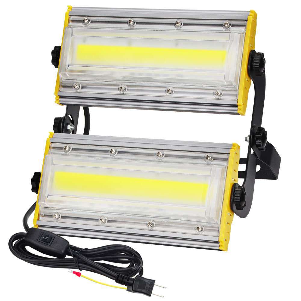 【即納】10台 LED 投光器 100W・1000W相当 16500LM スイッチ付き 昼光色 6000K AC 80 150V 長寿命 広角240度 IP67防水 3Mケーブル コード付き 1年保証 送料無料 :YH KRO 1001x10:和伊通販